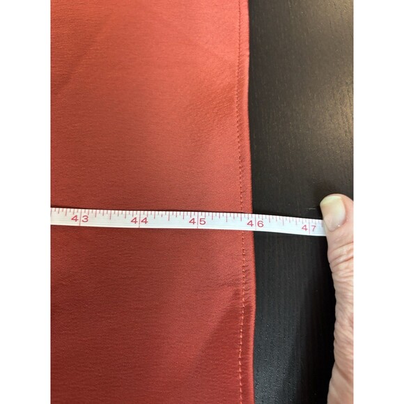 by Anthropologie Strapless Dress Orange Red Rust Satin Size Large Cowl Back - Picture 6 of 15